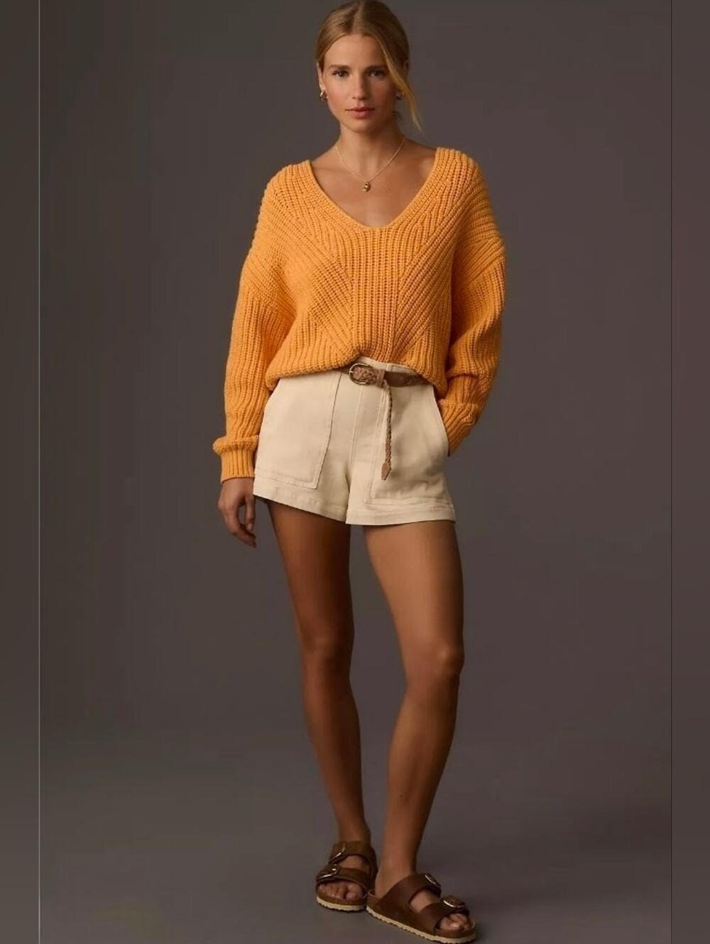 $130 Maeve V-Neck Sculptured Pullover Sweater Size Small